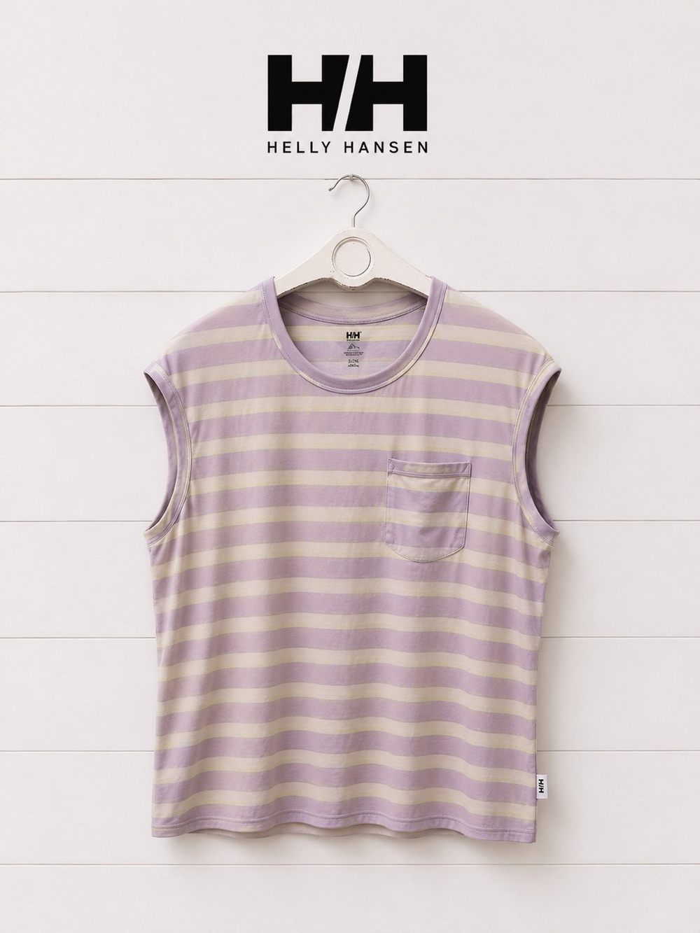 HELLY HANSEN Striped Sleeveless Top XL Purple Green - Picture 1 of 6